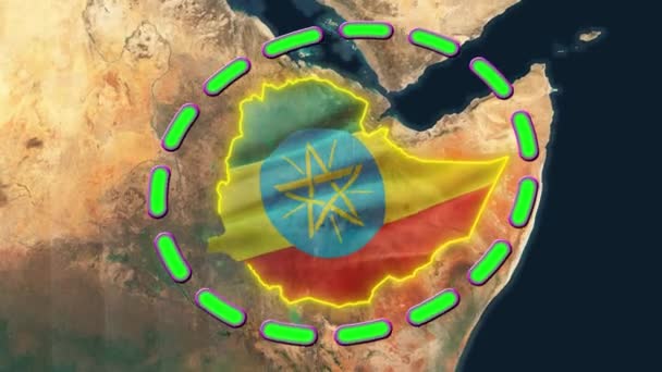 Ethiopië Vlag Animatie — Stockvideo