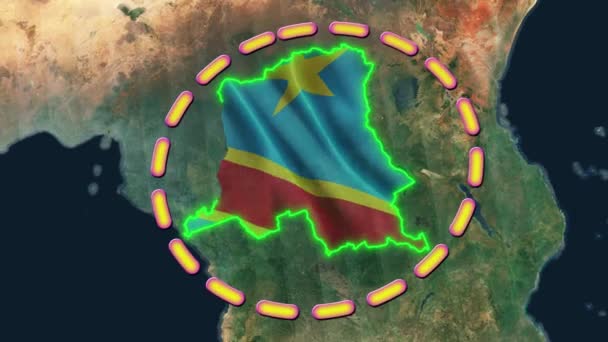 コンゴ民主共和国の国旗 — ストック動画