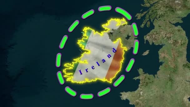 Σημαία Ιρλανδίας Animated — Αρχείο Βίντεο