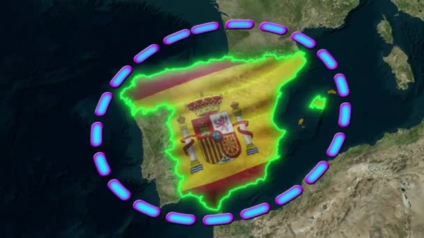 Spanien Flagga Animerad — Stockvideo