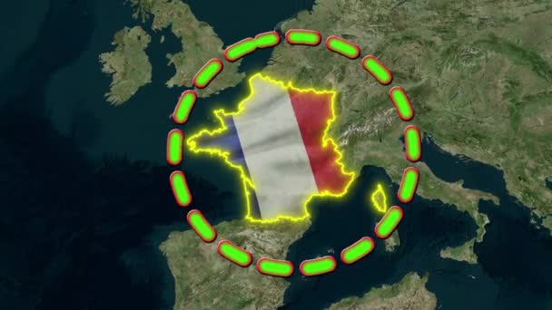 フランス国旗 アニメーション3D — ストック動画