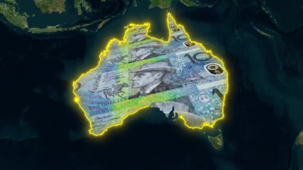 Δολάριο Αυστραλίας Νόμισμα Της Αυστραλίας — Αρχείο Βίντεο
