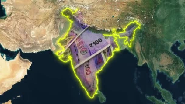Indická Rupie Měna Indie — Stock video