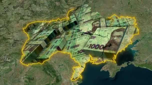 Hryvnia Ucraniana Moneda Ucrania — Vídeos de Stock