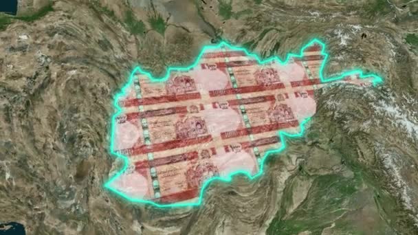 Валюта Афганістану Анімовані — стокове відео