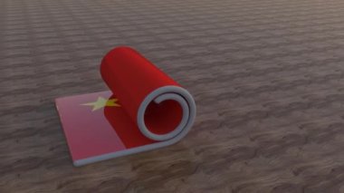 Çin Bayrağı - Yuvarlanan Animasyon.