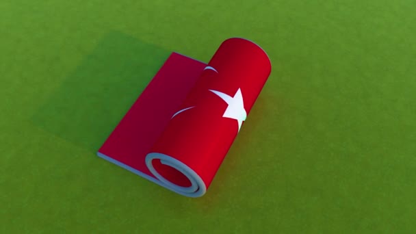 Törökország Zászló Rolling Animation — Stock videók