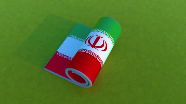 Flaga Iranu Animacja Krocząca — Wideo stockowe