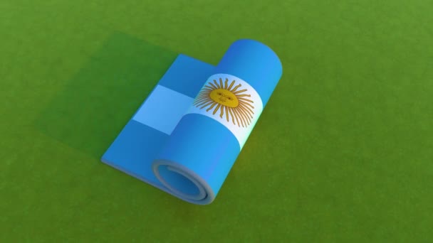 Argentinië Vlag Rollende Animatie — Stockvideo
