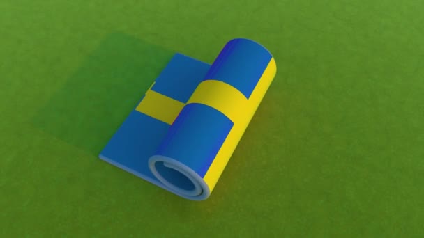 Σημαία Σουηδίας Rolling Animation Royalty Free Πλάνα Αρχείου