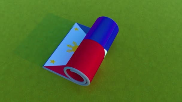 Σημαία Φιλιππίνων Rolling Animation Royalty Free Βίντεο Αρχείου