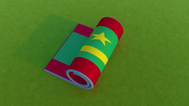 Bandera Mauritania Rolling Animation — Vídeos de Stock