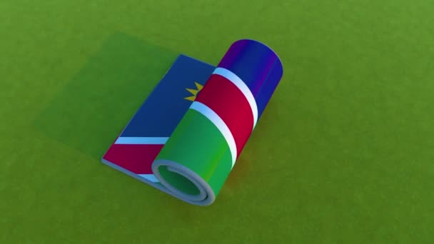 Bandera Namibia Animación Rodante — Vídeos de Stock
