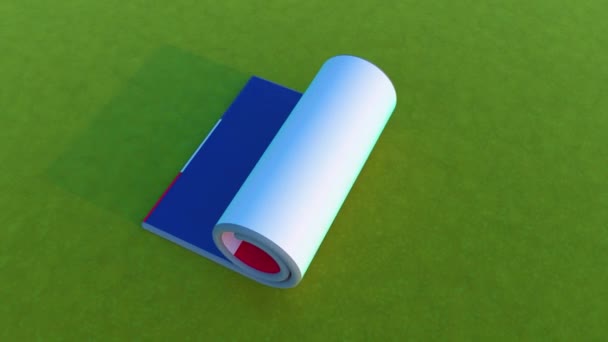 France Flag Rolling Animation — Stock Video