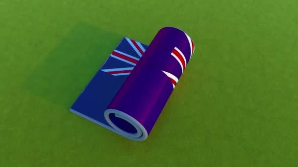 Σημαία Νέας Ζηλανδίας Rolling Animation Royalty Free Βίντεο Αρχείου