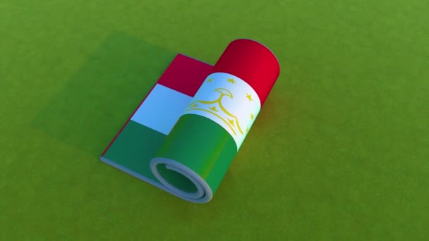 Σημαία Τατζικιστάν Κινούμενα Σχέδια — Αρχείο Βίντεο