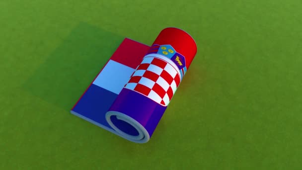 Chorvatská Vlajka Rolling Animation — Stock video