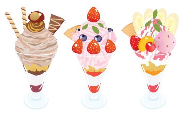 Marron, çikolata ve meyve parfütünün örneklendirmesini yapın.