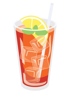 Bardaktaki buzlu limon çayı.