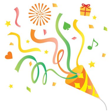 Turuncu parti patlatıcısının bir çizimi.