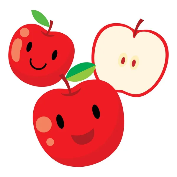 Şirin bir elma karakterinin tasviri