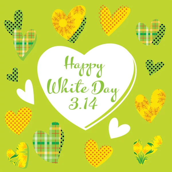 Beyaz günün kalp tasarımının arkaplan çizimi.