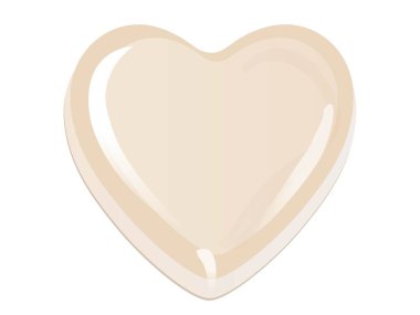 Kalp şeklinde beyaz bir çikolata tasviri