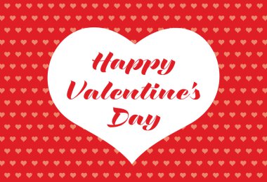 Card design of heart and Happy Valentine's Day.