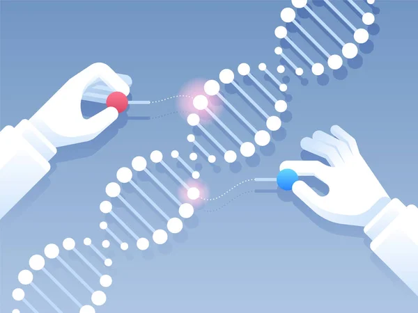Γενετική Μηχανική Εργαλείο Γονιδιακής Επεξεργασίας Crispr Cas9 Εικονογράφηση Διανύσματος — Διανυσματικό Αρχείο