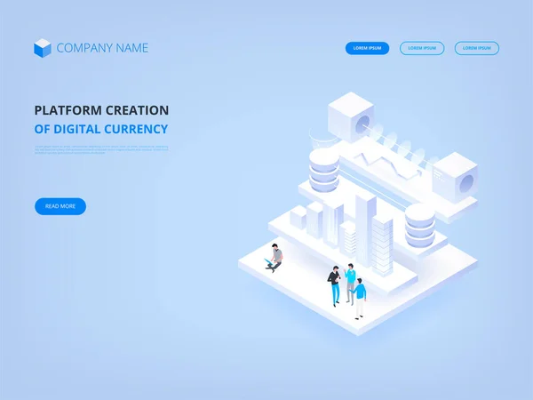 Header Für Website Kryptowährung Und Blockchain Plattformerstellung Digitaler Währung Wirtschaft — Stockvektor