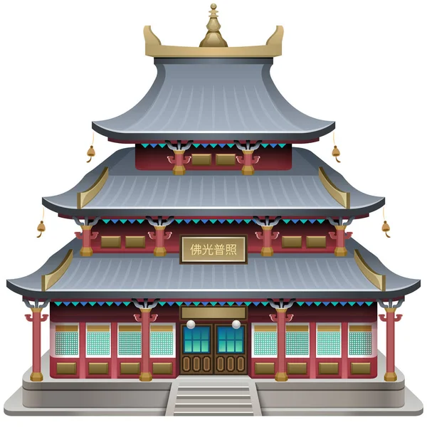 Buddhistischer Tempel Vektorillustration Folge — Stockvektor