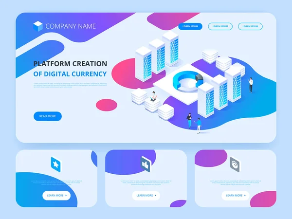 Header Für Website Kryptowährung Und Blockchain Plattformerstellung Digitaler Währung Wirtschaft — Stockvektor