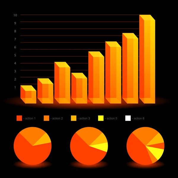 Business Statistieken Grafieken Diagrammen — Stockvector