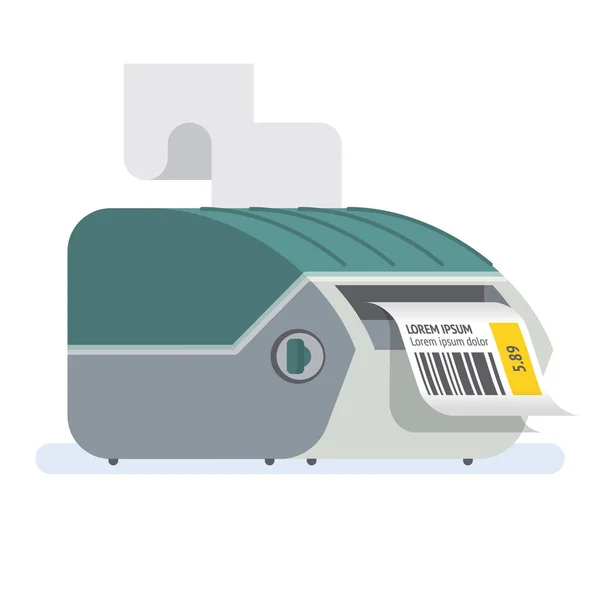 Impresora Código Barras Impresora Etiquetas Icono Vectorial Ilustración — Vector de stock