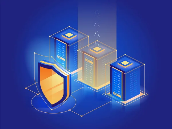 Cybersicherheit Schützen Sie Netzwerksicherheit Und Sichern Sie Ihr Datenkonzept Digitale — Stockvektor