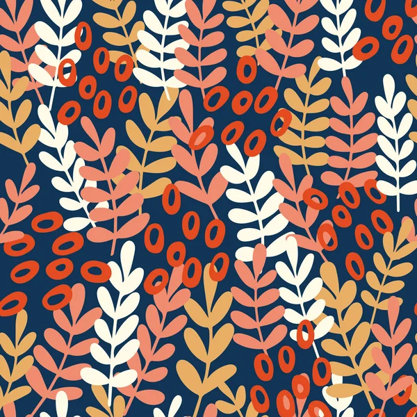 Оранжевый Желтый Осенний Пастельные Листья Пшеницы Шаблон Векторная Иллюстрация Осенний — стоковый вектор