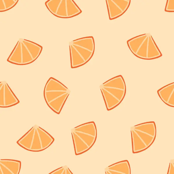 Patrón Rebanadas Naranja Vector Illustration Fruta Naranja Fresca Patrón Repetición — Vector de stock