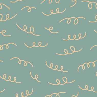 Modern döngü eğri çizgileri soyut vuruş dokusu deseni. Vektör çizimi kusursuz. Duvar kağıdı, kumaş, ambalaj kağıdı için. Moda tarzı yaz, bahar