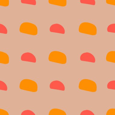 Tasarım projeleri için tarafsız bir arkaplan üzerinde renkli yarı daireler olan parlak ve modaya uygun, pürüzsüz desen.