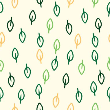 Geometrik şekilli küçük yaprak deseni. Vektör illüstrasyonu