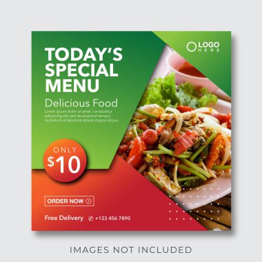 food menu banner for social media post template