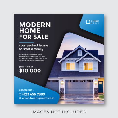 home real estate property square banner for social media