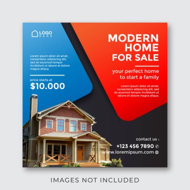 home real estate property square banner for social media