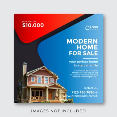 home real estate property square banner for social media