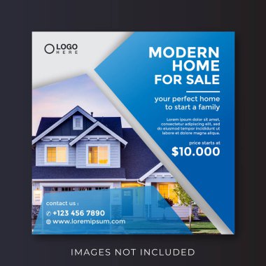 home real estate property square banner for social media