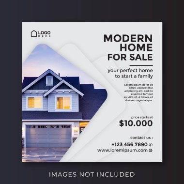 home real estate property square banner for social media