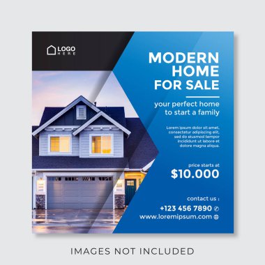 home real estate property square banner for social media