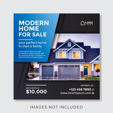 home real estate property square banner for social media