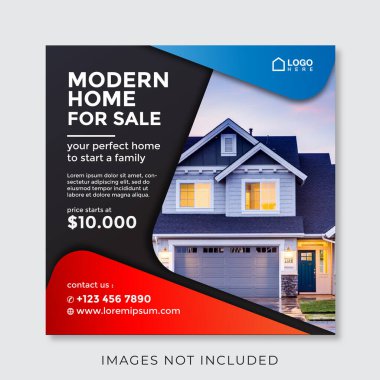 home real estate property square banner for social media