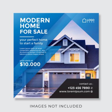 home real estate property square banner for social media
